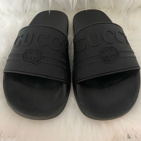 Gucci Logo Slide Rubber Black. Size 8 - Picture 12 of 16